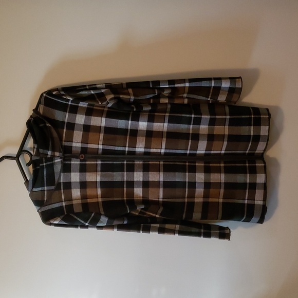 PURE Essence Plaid Cowl Neck Size Large - Picture 2 of 3